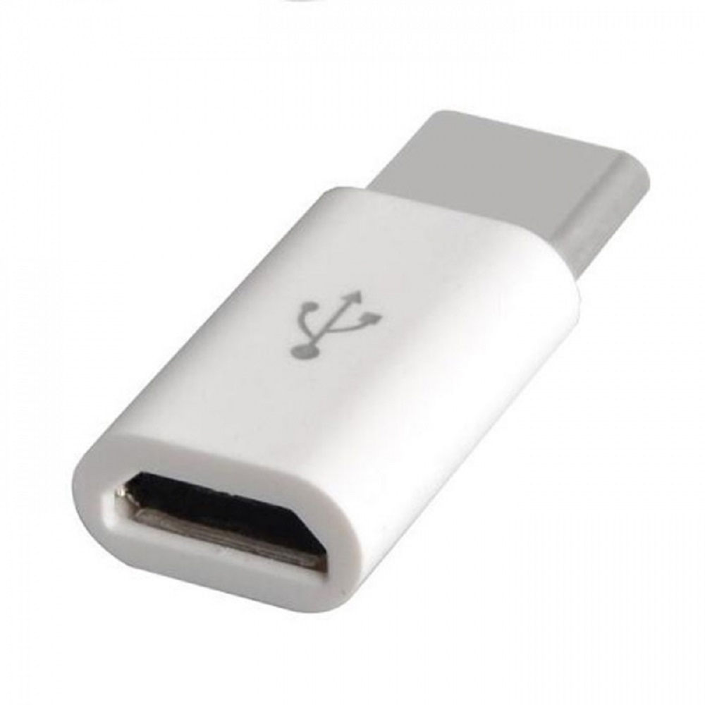 MICRO USB TO TYPE C CONNECTOR WHITE