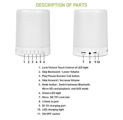 Touch Lamp Portable Speaker 7
